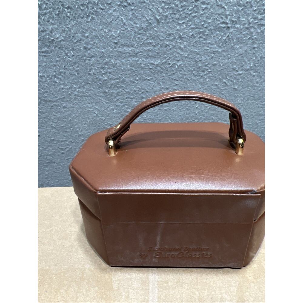 Euro Classic’s Eurobond Leather Jewelry Box Travel Case Brown With Key (READ) - Picture 4 of 14